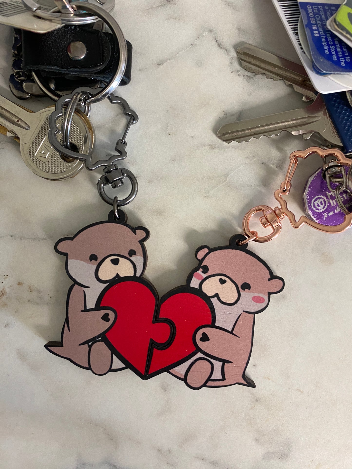 “Ottie & Otter Puzzle Piece Keychains” – Matching Couple Keychains