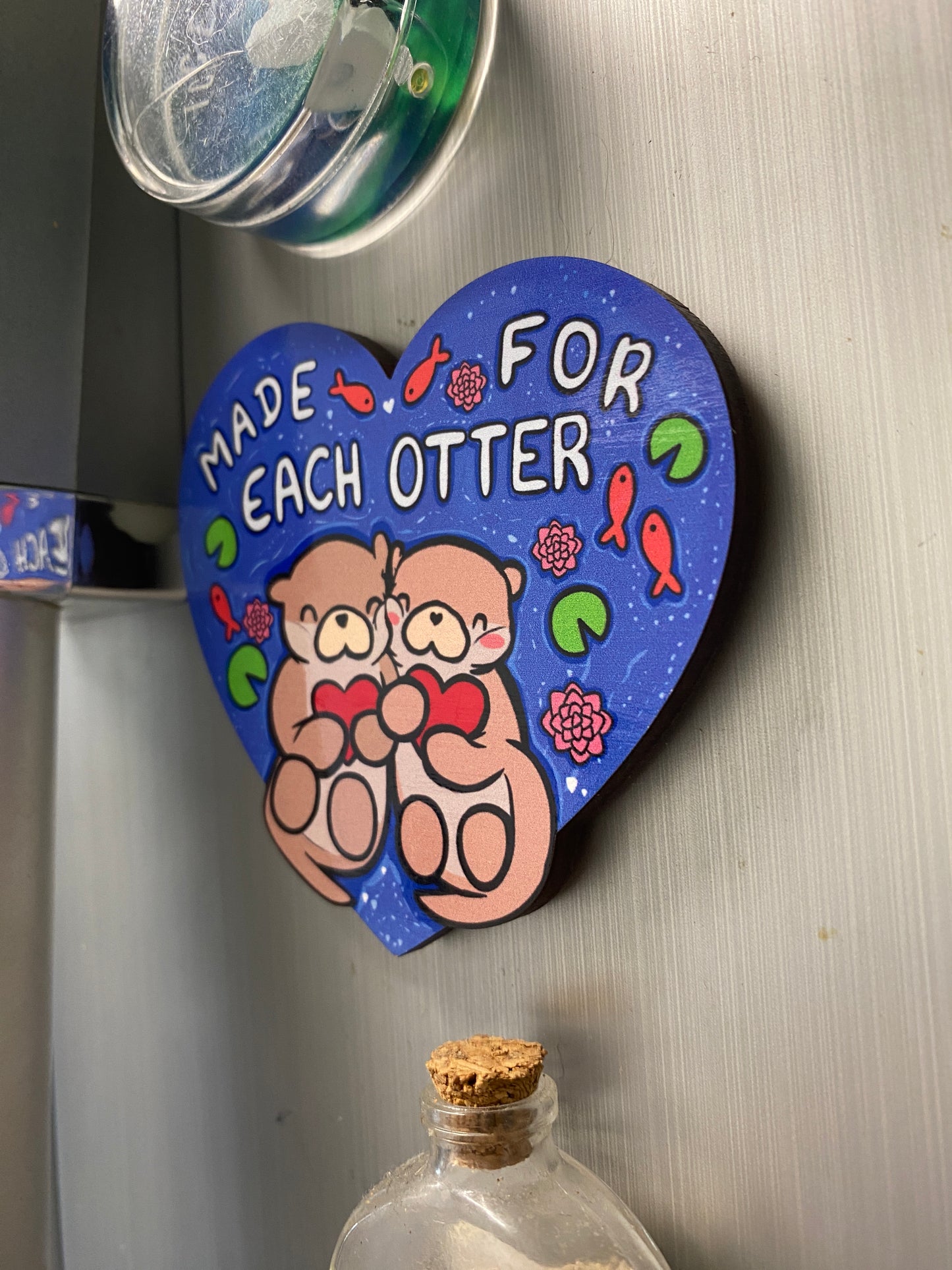 “Made for Each Otter” – Heart-Shaped Ottie & Otter Magnet