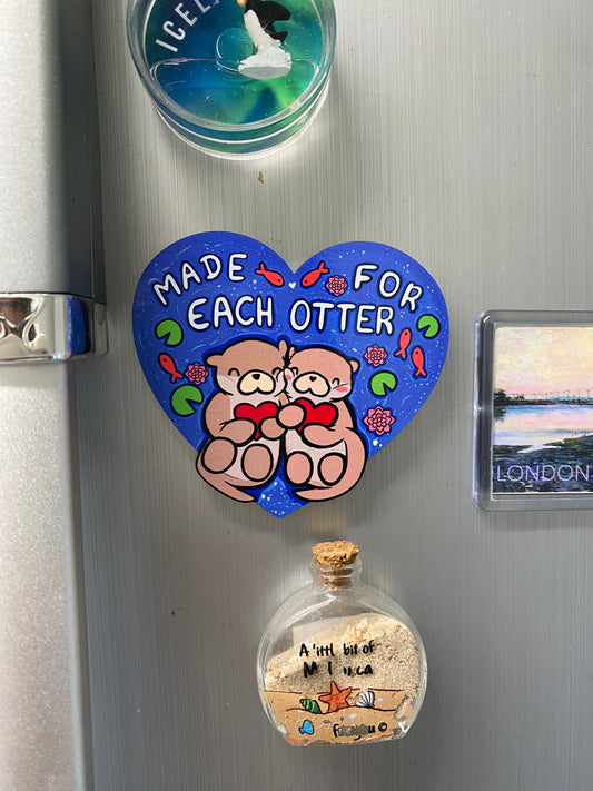 “Made for Each Otter” – Heart-Shaped Ottie & Otter Magnet
