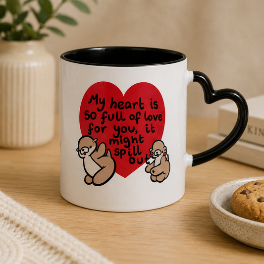 My Heart Is Full of Love Otter Heart Mug | Ottie & Otter