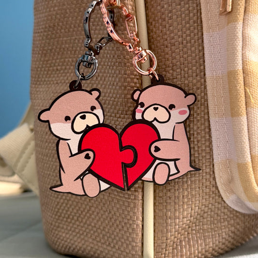 “Ottie & Otter Puzzle Piece Keychains” – Matching Couple Keychains