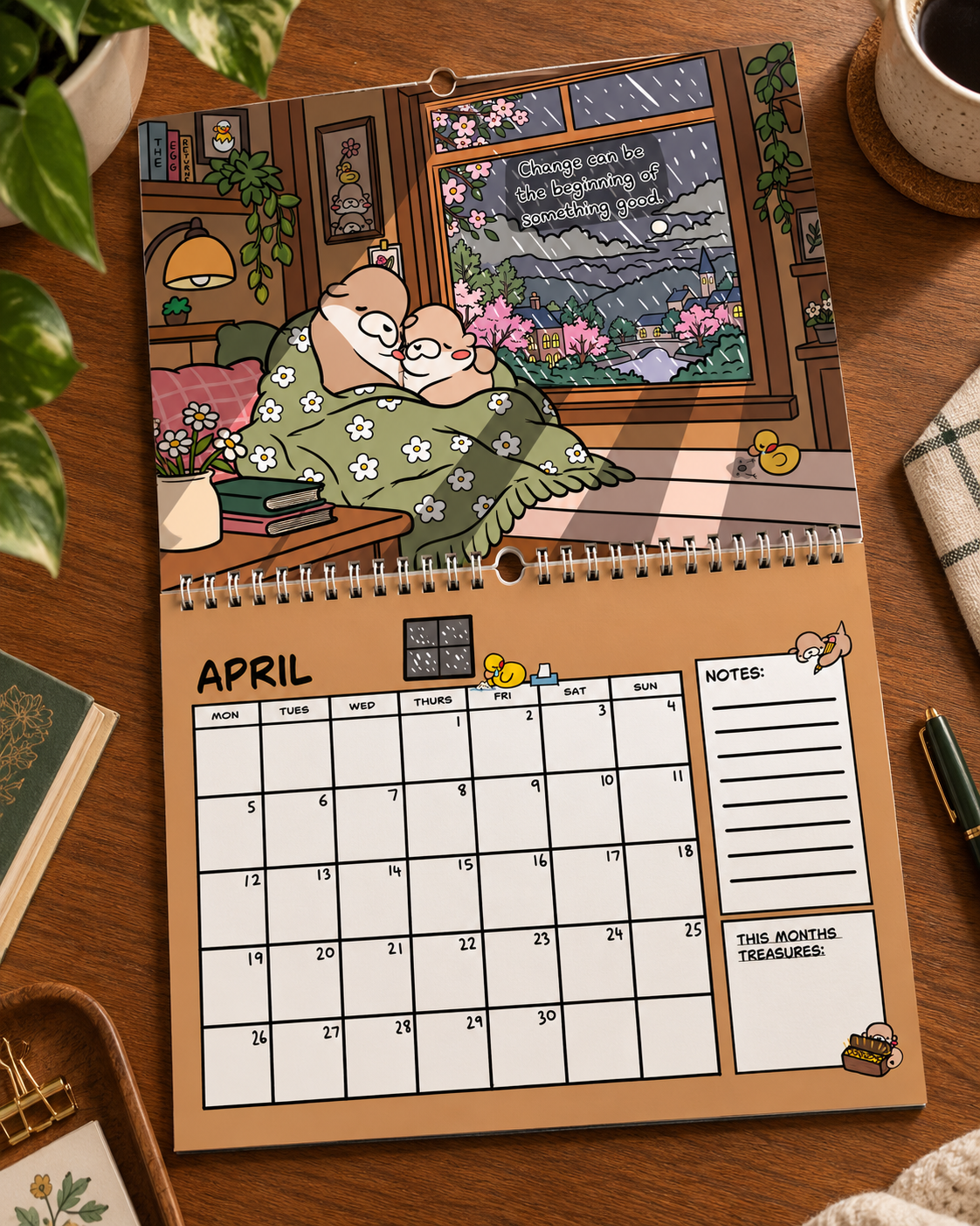 Ottie & Otter 2027 Affirmation Calendar, Be Soft in a Hard World