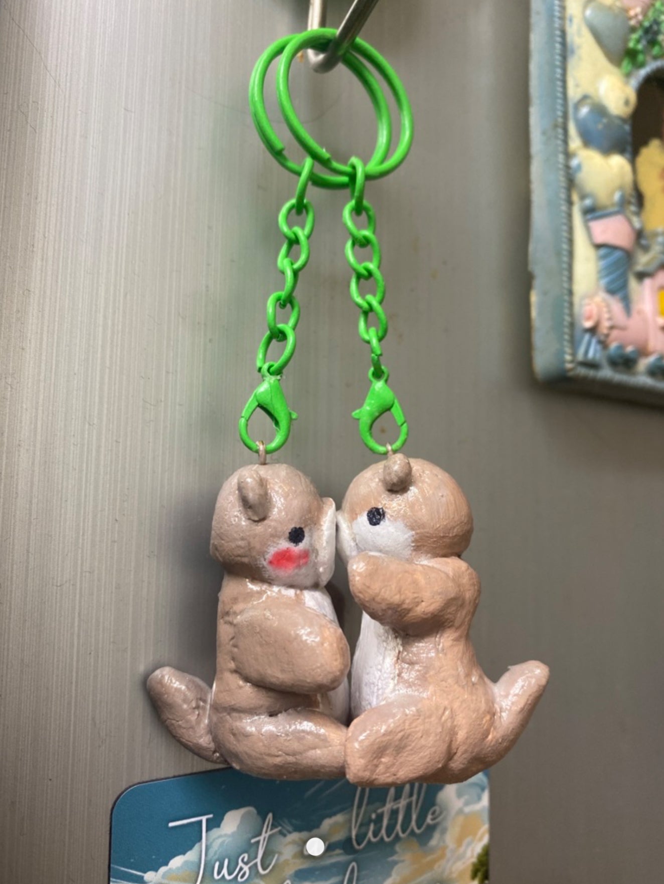 Handmade Hugging Otter Keychains – Magnetic Pair Full of Love