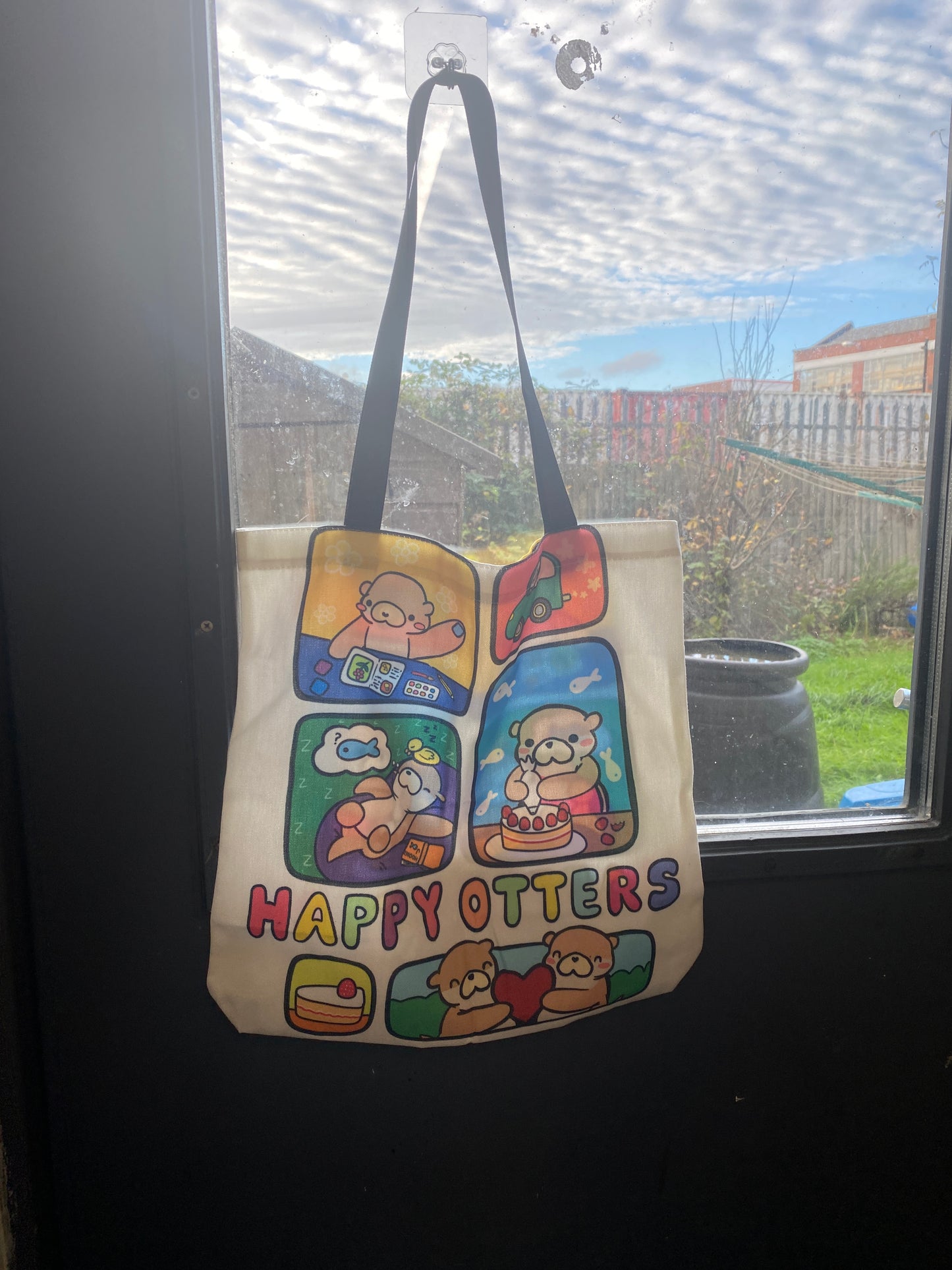 Happy Otters Couple Tote Bag – Cozy Everyday Bag by Ottie & Otter