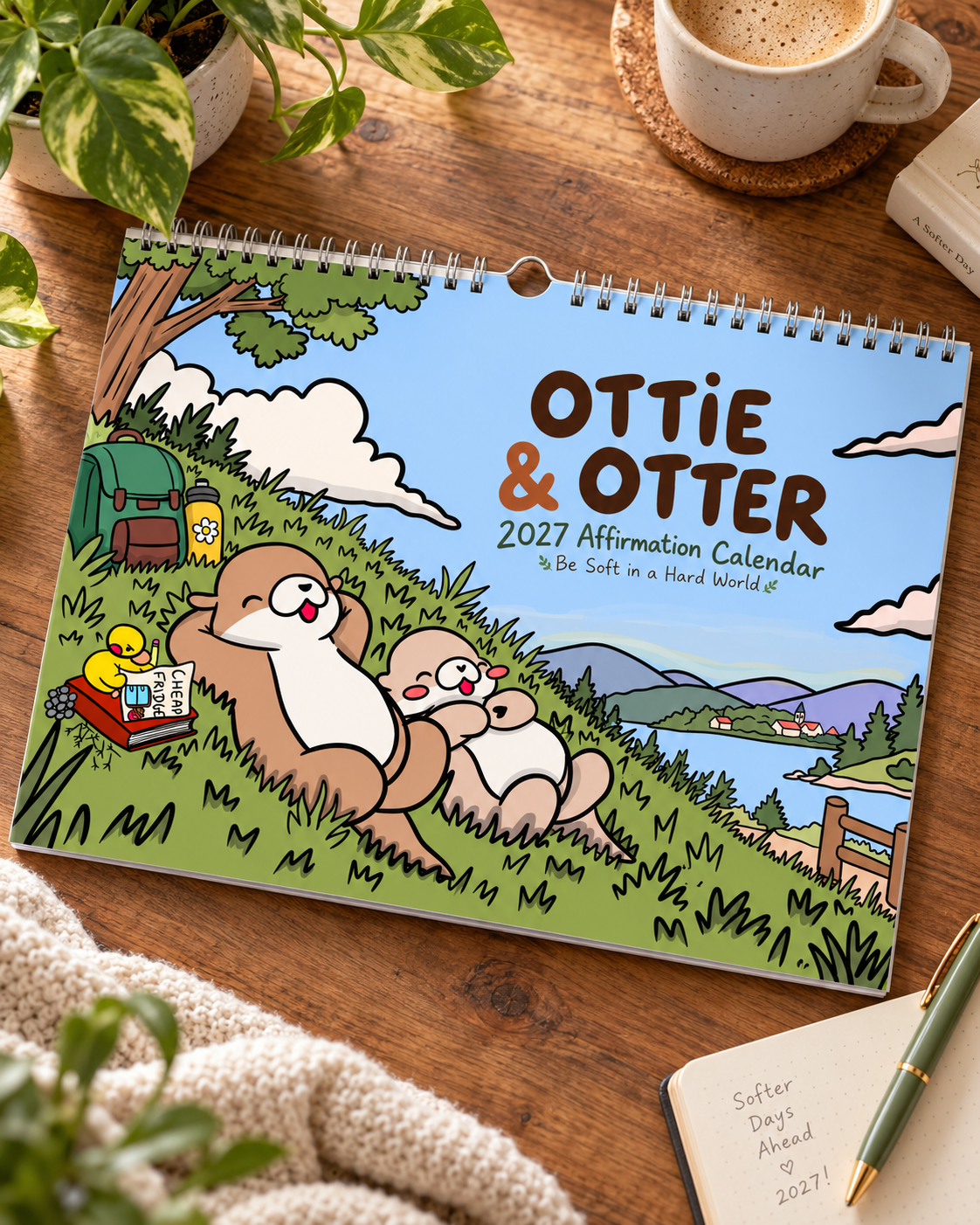 Ottie & Otter 2027 Affirmation Calendar, Be Soft in a Hard World