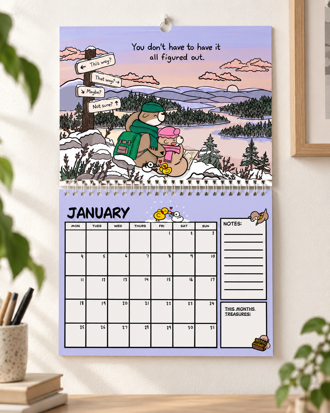 Ottie & Otter 2027 Affirmation Calendar, Be Soft in a Hard World