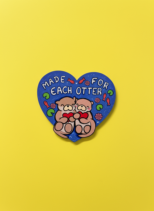 “Made for Each Otter” – Heart-Shaped Ottie & Otter Magnet