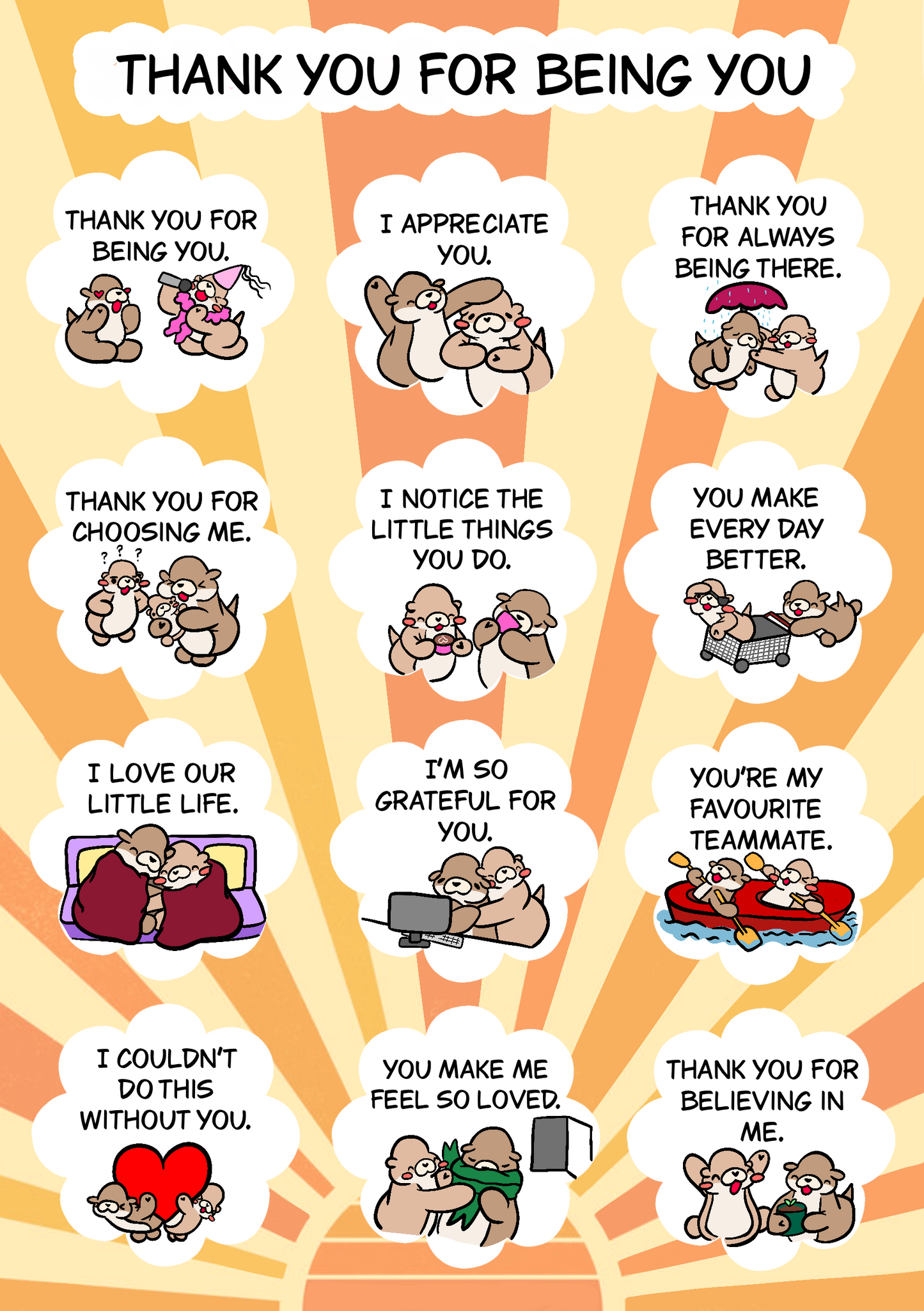 Ottie & Otter Love Language Sticker Sheet