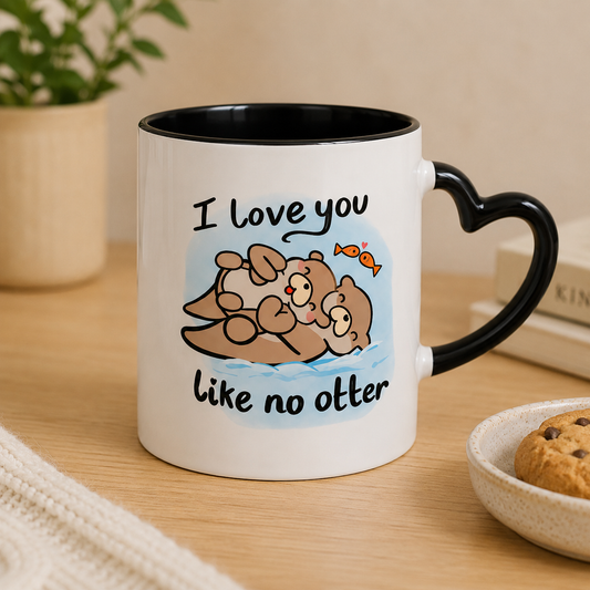I Love You Like No Otter Heart Mug | Ottie & Otter