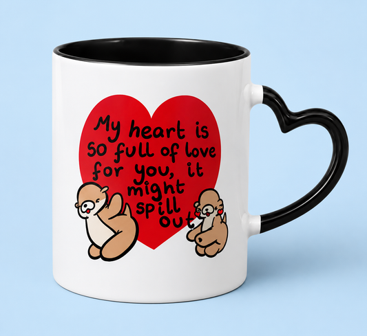 My Heart Is Full of Love Otter Heart Mug | Ottie & Otter