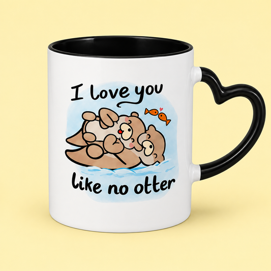 I Love You Like No Otter Heart Mug | Ottie & Otter