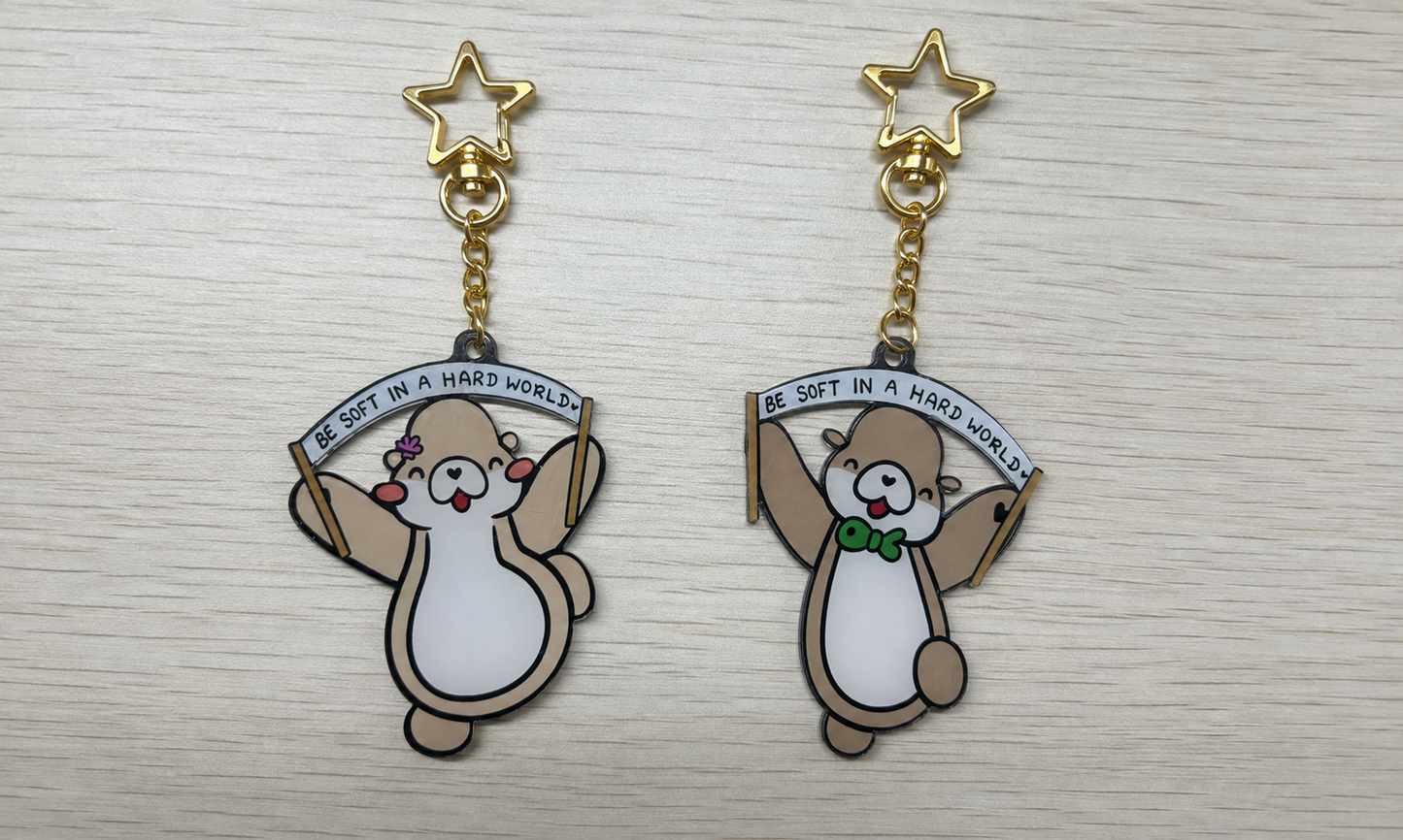 Be Soft in a Hard World Acrylic Keychain | Ottie & Otter