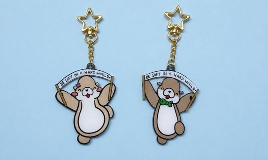 Be Soft in a Hard World Acrylic Keychain | Ottie & Otter